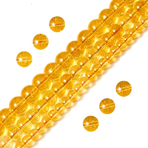 Image of 51pcs Natural Beads Round Citrine Gemstone Beads Loose Beads 8 MM || Feng Shui || Gemstone || Reiki || Healing || Sunehla || सुनहला रत्न