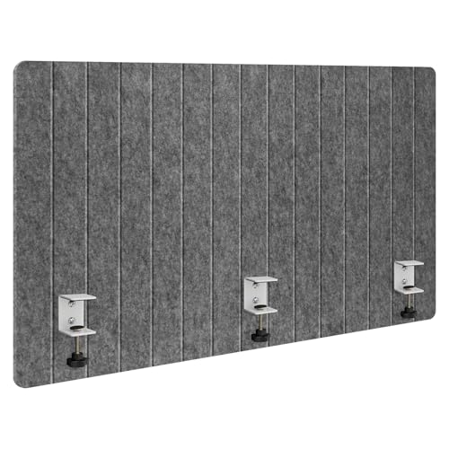 Keemute 48' Desktop Privacy Screen - Sound Absorbing Felt Panel, Clamp-On Foldable Office Divider...