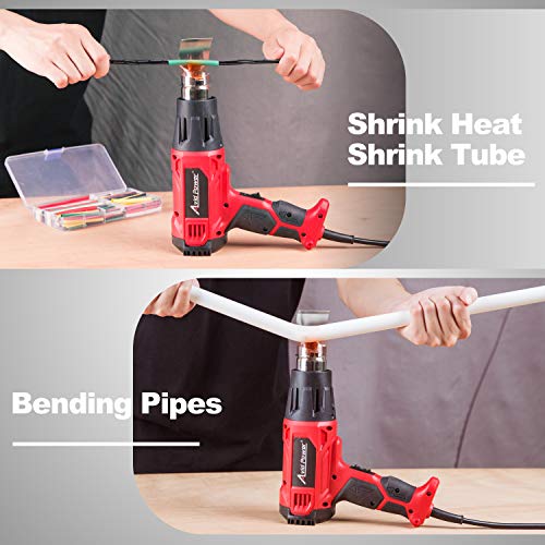 Avid Power Heat Gun, 1800W Heat Gun For Crafts, Shrink Tubing And Vinyl Wrap, Hot Air Gun With 2-Temp Settings (716℉/1205℉) And 5 Pcs Nozzle Attachments #TOP5