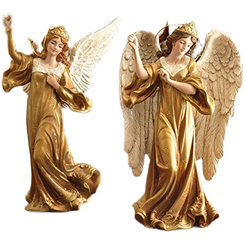 Sculpture d'ange doré en résine, le cadeau rétro idéal