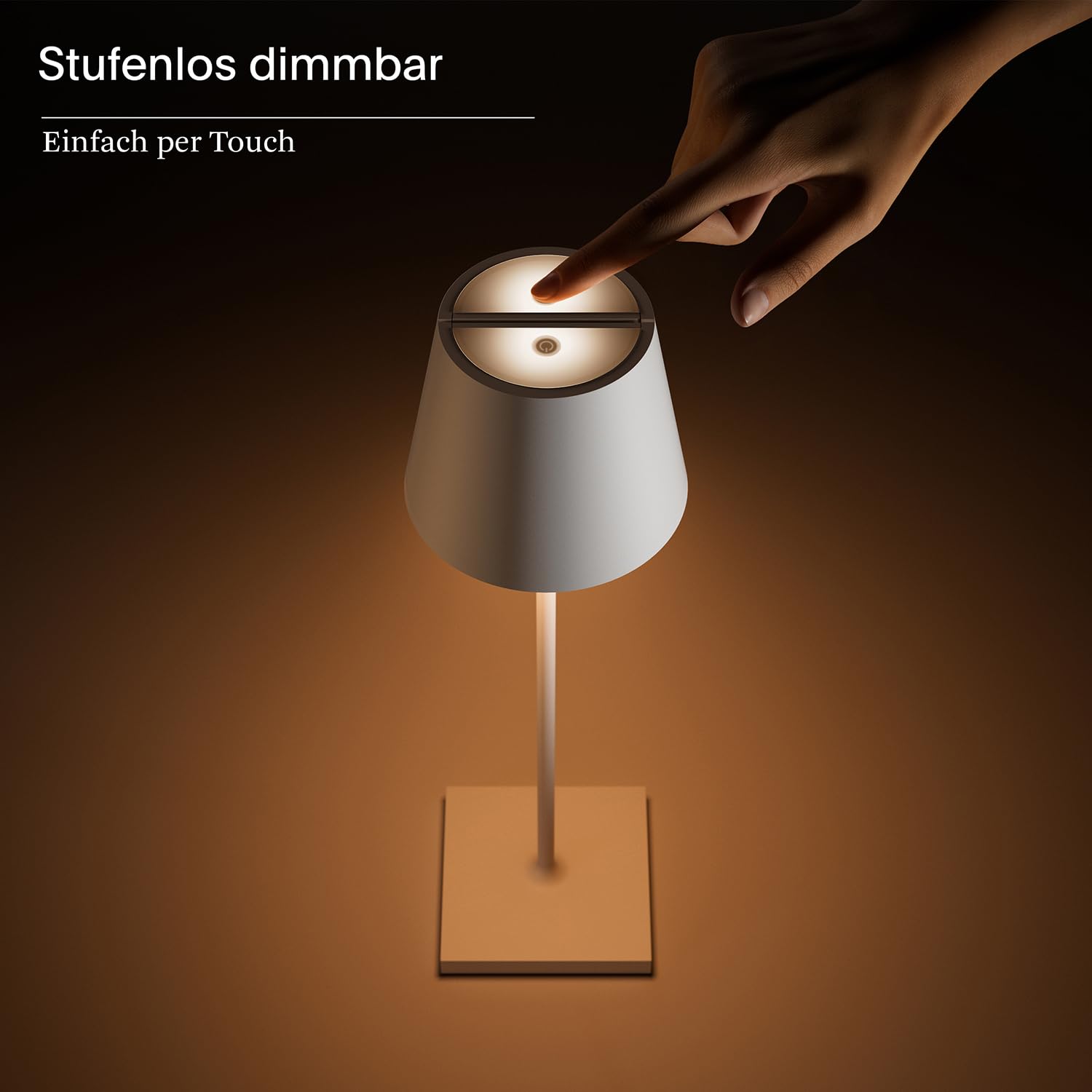 SIGOR Nuindie 2.0 tango Akku-Tischleuchte, schneeweiß | Dimmbar • schwenkbarer Leuchtenkopf • 38 cm • USB-C • 12 h Leuchtdauer