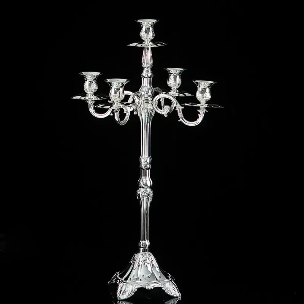 European Living Room Hotel Silver Five Candlestick Home Wedding Romance Supplies