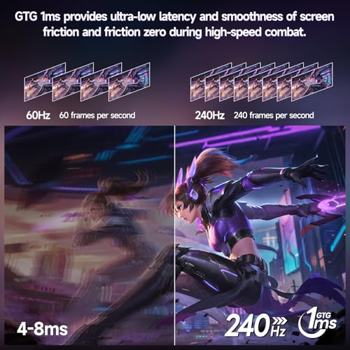 Image of KOORUI 24.5 inch FHD 240Hz HDR 400 1ms GTG Gaming Monitor, Fast IPS, AMD FreeSync Premium, 90% DCI-P3, Adjustable Tilt, HDMI 2.0*2 DP 1.4 G2511X