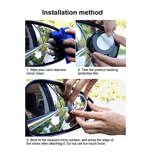 Espejo redondo pequeño de 360 grados ajustable para retrovisor de coche 7