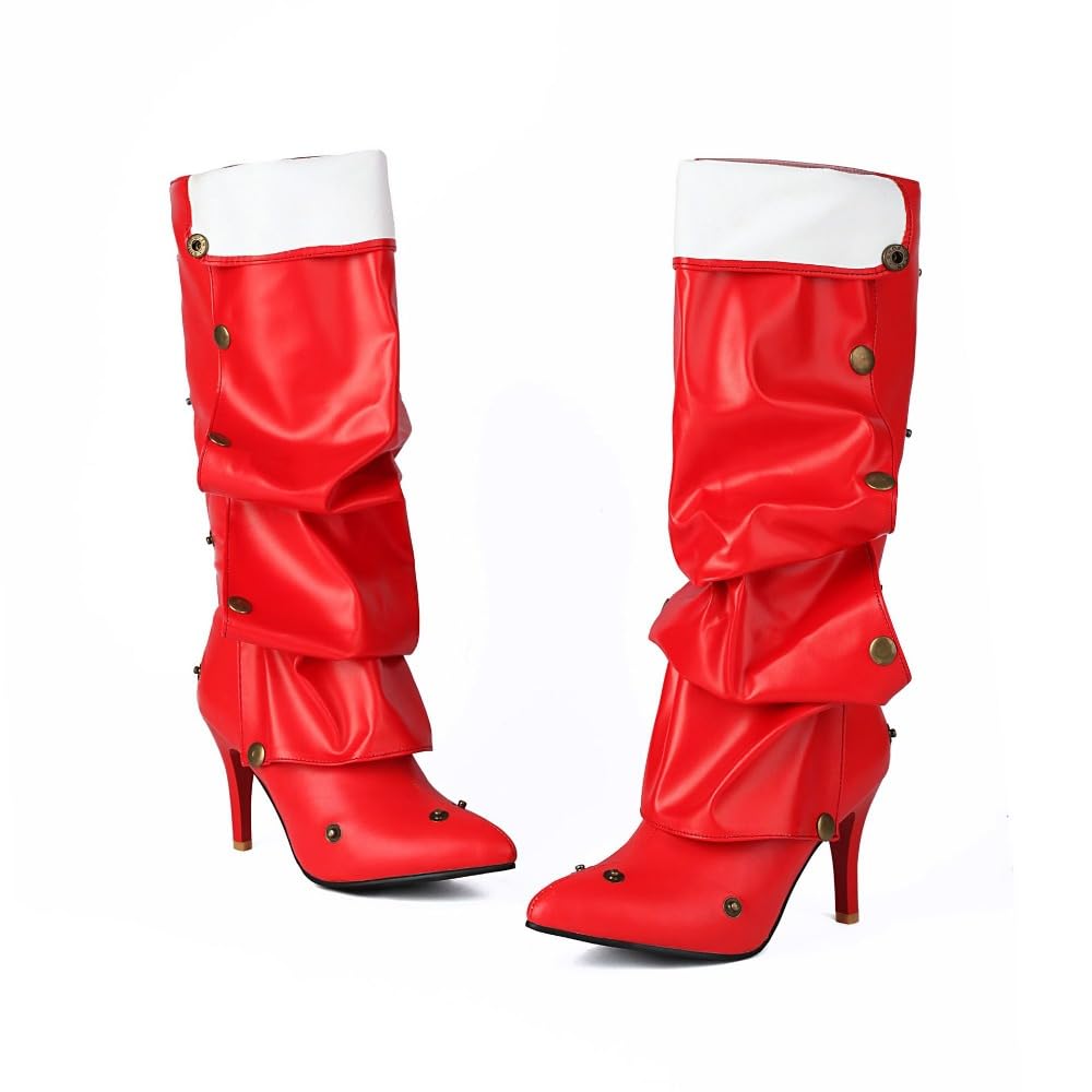 Rave Shark Boots Fold Over Thigh High Platform Wide Calf Pointed Toe Y2K Gogo Moto Boots Slouchy Classy