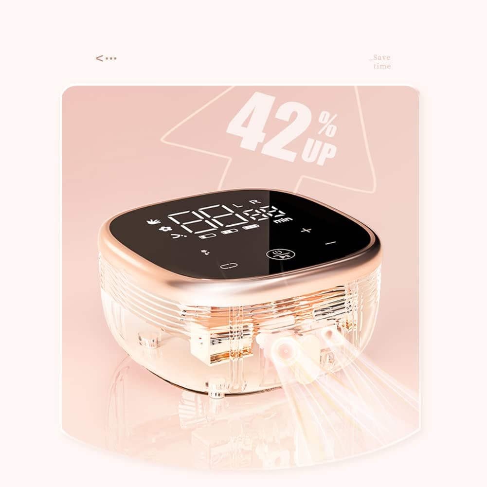 Close-up of the BEBEBAO Electric Breast Pump's LED touch screen display, showing controls and indicators.