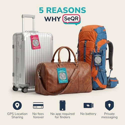 Image of Smart Luggage Tags | Privacy QR Code Luggage Tags for Suitcases, Red