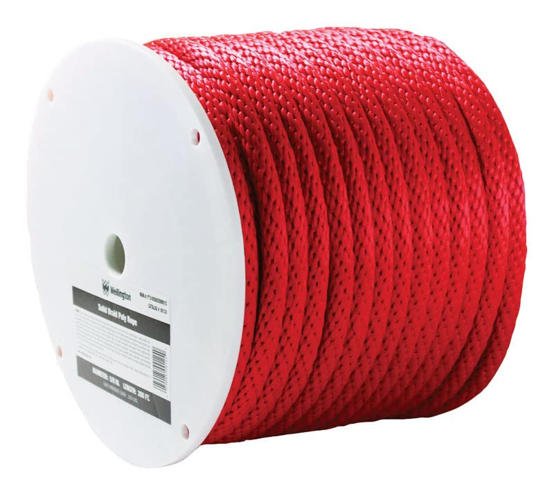 Wellington 5/8 in. Dia. x 200 ft. L Red Solid Braided Poly Derby Rope