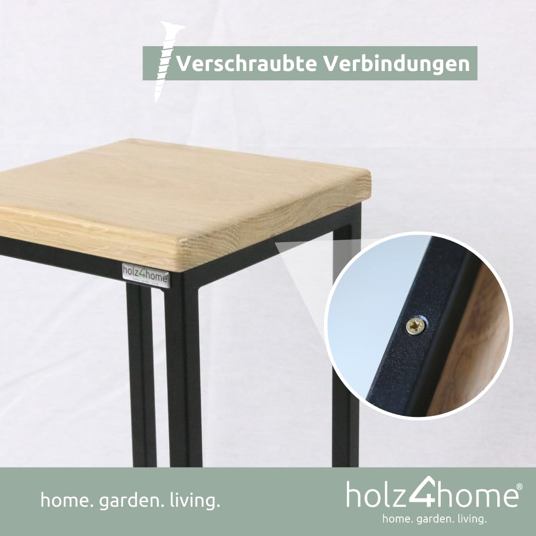 holz4home® Decoratieve standaard van MDF, bloemenstandaard, MDF Sonoma eiken, plantentrap, industriële stijl met metalen frame, kant-en-klaar gemonteerd, voor woonkamer, keuken, kantoor, hal met