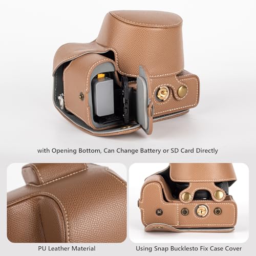 Funda Protectora para Cámara Nikon Z50 II en Cuero PU Khaki miniatura 3