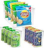 Sorbus Plastic Storage Bins Clear Pantry Organizer Box Bin Containers for Organizing Kitchen Fridge, Food, Snack Pantry Cabinet, Fruit, Vegetables, Bathroom Supplies, 3-Piece Set