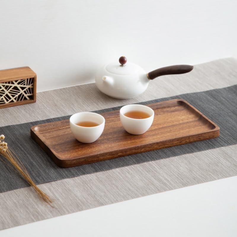 Image of Woodland Dreams Wooden Serving Platter /Tray, Handmade Multipurpose Coffee, Tea, Snacks, Breakfast, Food Platter, Modern Design Tray, Rectangular Platter for Home & Kitchen, 10X5 Inch, 1 Pcs