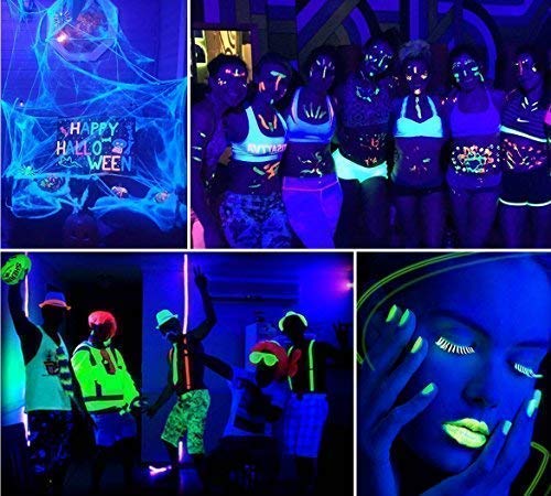 Image of UV LED Black Light, HouLight High Power 50W Balck Light LED Flood Light IP65-Waterproof (85V-265V AC) for Halloween, Blacklight Party, Neon Glow, Glow in the Dark, Birthdays, Blacklights, Curing