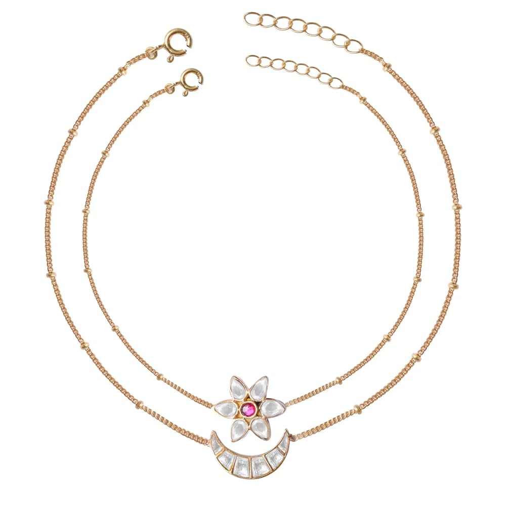 Unniyarcha Star And Moon Silver 92.5 Anklet In for Women Pure Silver 925, Sterling Silver Jewellery with Certificate of Authenticity & 925 Silver Anklet for Women (B0D3PNZD8S) Amazon Price History, Amazon Price Tracker
