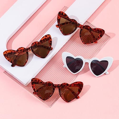 Bachelorette Party Favor Sunglasses 6 Pack,Retro Cat Eye Heart Sunglasses for Women,Bridesmaid Proposal Gifts3