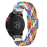 Nylon Watch Band Compatible for Garmin Fenix 7/7x/6x Pro/6 Pro GPS Wristband for Fenix 5 Gps/Fenix 5 Plus Stretchy Loop Sport Replacement Strap