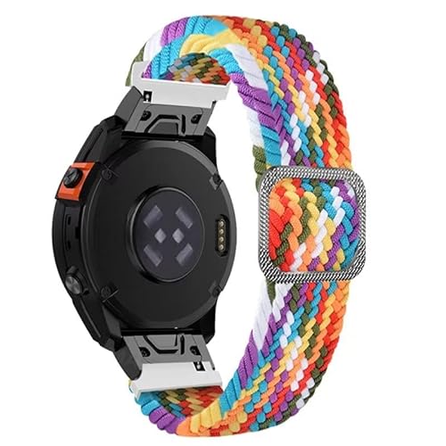 Nylon Watch Band Compatible for Garmin Fenix 7/7x/6x Pro/6 Pro GPS Wristband for Fenix 5 Gps/Fenix 5 Plus Stretchy Loop Sport Replacement Strap