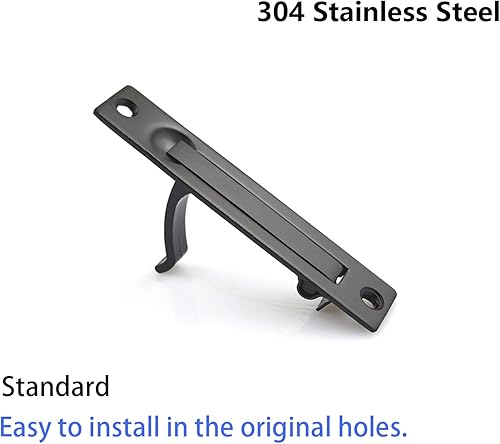 Miniatura 2 de Cerradura de puerta de bolsillo con tiradores de borde, cerradura de puerta corredera cuadrada de entrada contemporánea con llave, empotrada de 2