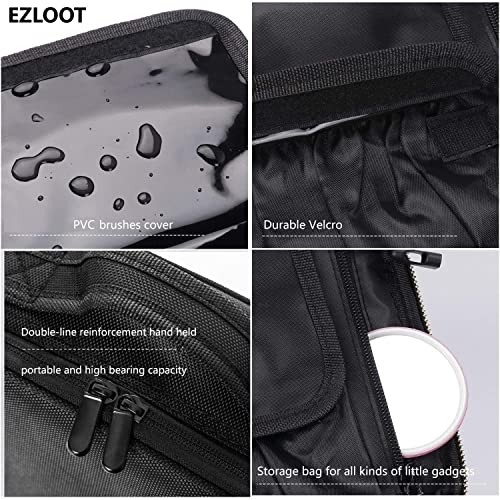 Image of Travel Makeup Case, Professional Cosmetic Train Cases Artist Storage Bag Make Up Tool Boxes Brushes Bags with Compartments Vanity Organizer (10 INCH(1 Layer), Black)