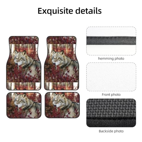 Alfombrillas para coche Lobo juego de 4 piezas de neopreno antideslizante 3