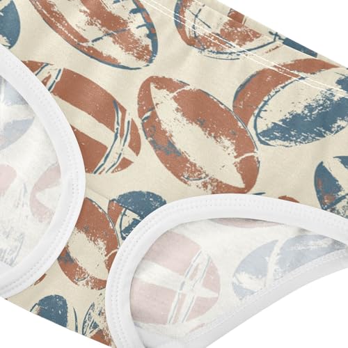 ZZKKO Vintage Brown Rugby Girls Underwear Toddler Panties for Girls Comfort Brief Size 2-8T3