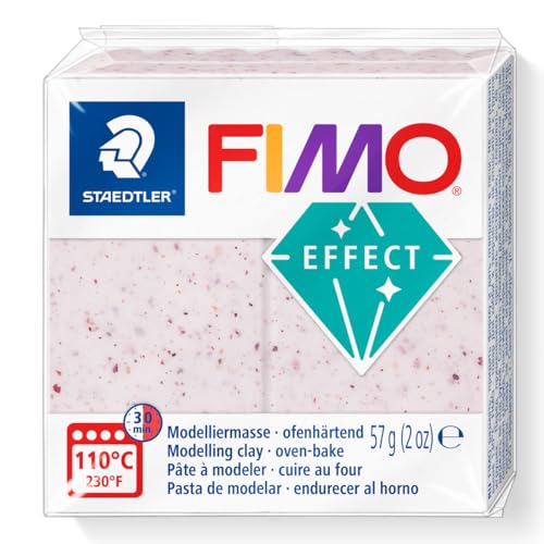 STAEDTLER 8010-270 FIMO Effect - Arcilla de modelado polimérica endurecida al horno, rosa botánica (1 bloque de 57 g)