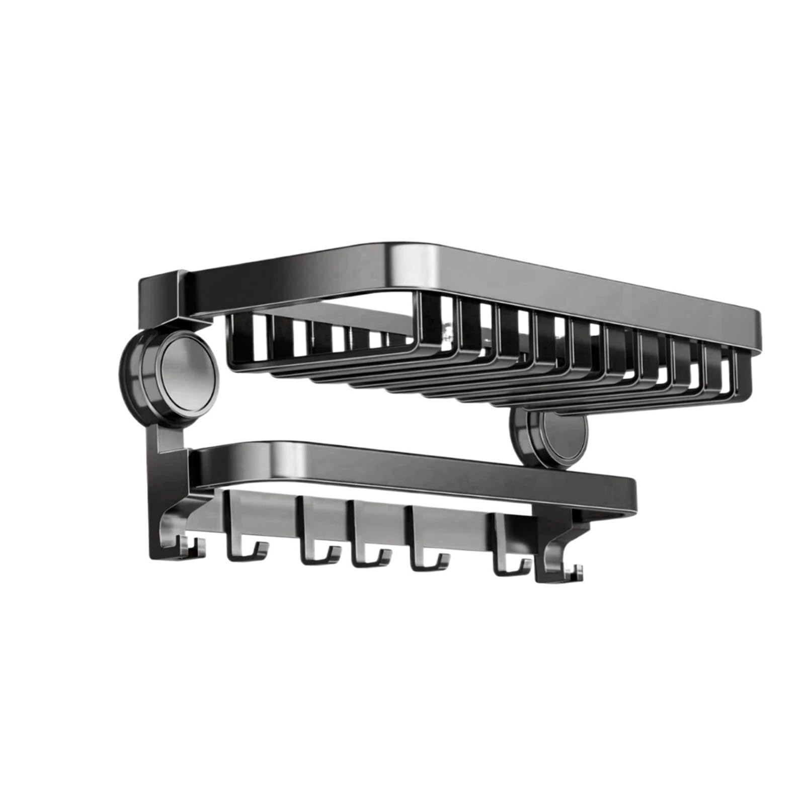 Bathroom towel rail Suction Cup Foldable Towel Rack Wall Mounted Bathroom Bar (Grey 60cm)