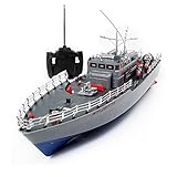 AEDWQ RC Remote Control Boats （HT-2877B） 1/115 Proportion 2.4GHz Pull Fish Net with Waterproof Protection Oversized Upgraded Torpedo Boat Warship Model The Best Gift for Boys