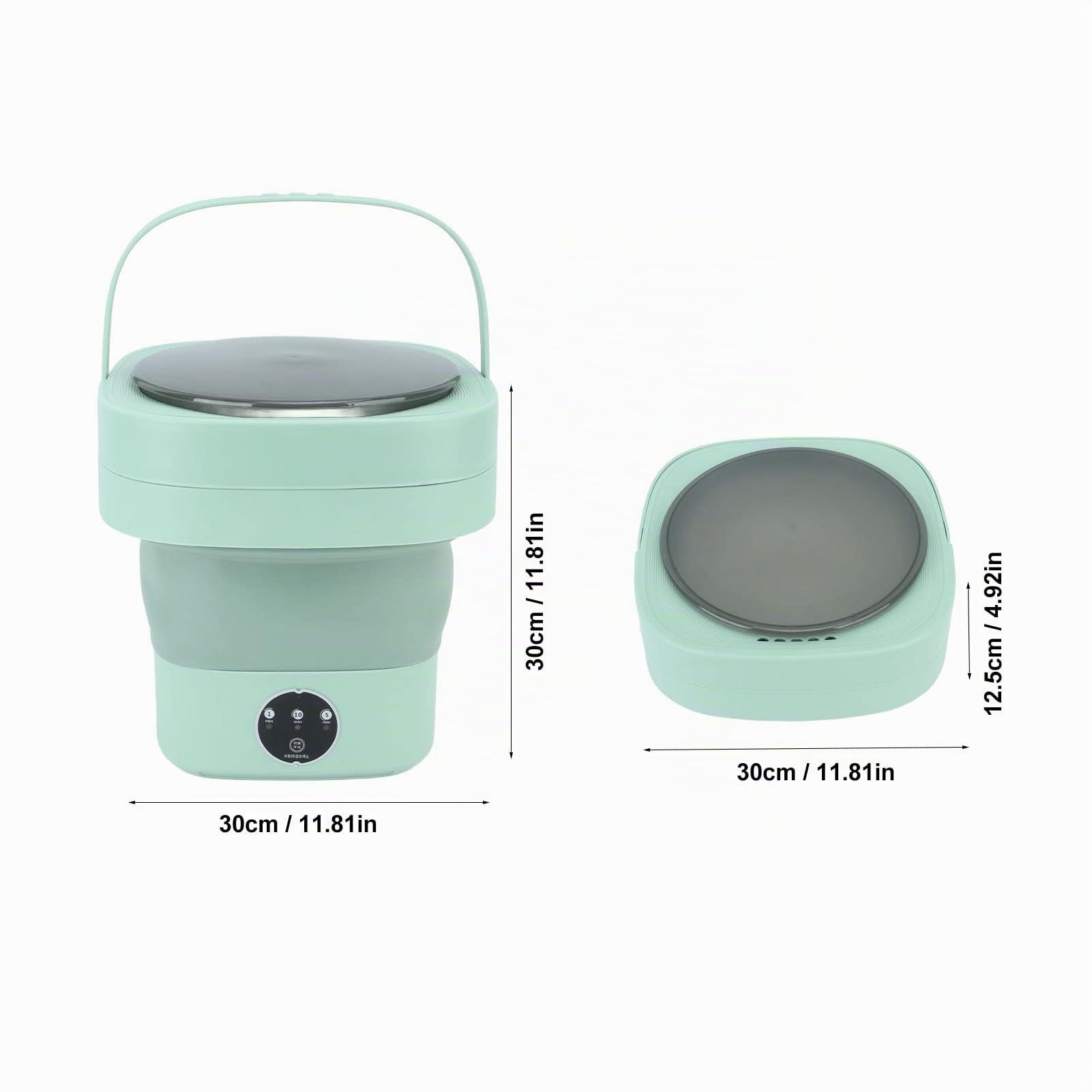 TOPINCN Mini Petite Machine à Laver Portable Pliable, 100-240 V pour Appartement Complet, Petit Lave-Linge Pliable Automatique pour Dortoir (Vert)