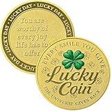 Lucky Coin Charm with Four-Leaf-Clover Inspirational Pocket Token for Encouragement Gifts Good Luck Challenge Coin with Protective Case Motivational Keepsake Medallion 1.57