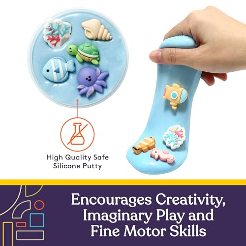 Special Supplies Sensory Therapy Putty for Kids and Adults with Cute Charms, Resistive Hand Exercise Stress Relief Therapy Putty (Sea) - Image 4