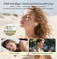 Bluetooth Kopfhörer, Schlafkopfhörer, In-Ear Kopfhörer Kabellos Bluetooth 5.4, Hi-Fi Sound mit ANC+ENC 4 Mikrofone 48H Kopfhörer, IPX7 Schlafmodus ohne Warnungen komfortabel Seitenschläfer, Khaki – Ansicht 4