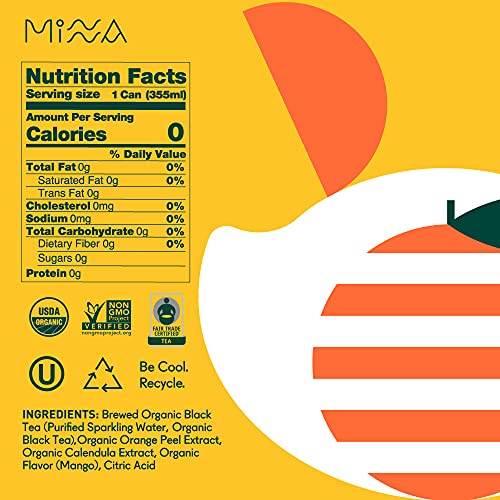 Minna Organic Sparkling Iced Tea - Orange Mango Black Tea: No Sugar, Zero Calorie, Lightly Brewed, Refreshing, Non-Gmo, Fair Trade, 12 Fl Oz Cans [12-Pack]… #TOP5