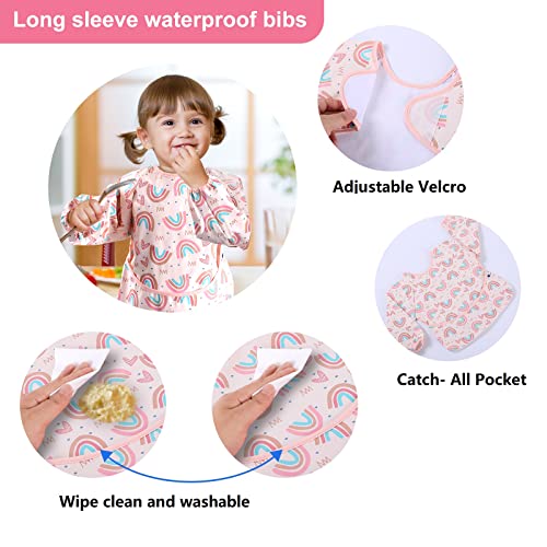 SYVOFOX 2 Pack Baby Weaning Bibs with Sleeves - Image 2