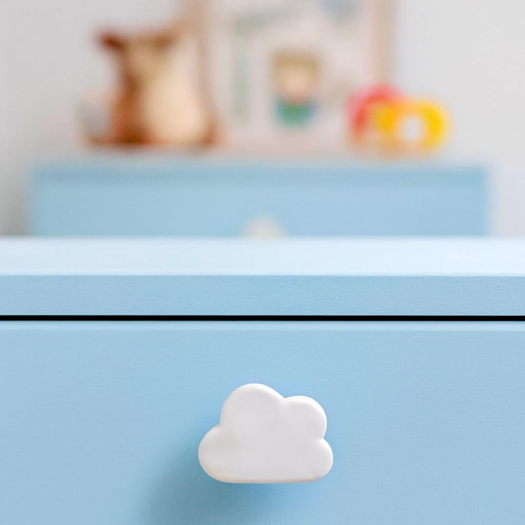 IndianShelf 1 Piece White Ceramic Stylish Drawer Knobs for Wardrobe Furniture Cabinet Door Cupboard Dresser Kitchen Cabinet Cloud Kids knobs Laundry Room Knob Pulls-image-44