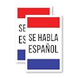 Se Habla Español (2-Pack) 24 Inch x 36 Inch Vinyl Decals | Sign Insert Peel & Stick Decals Stickers Window Signs | Spanish Language Assistance, Professional Signage, Clear Display | Made in USA