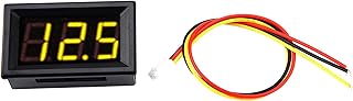 Voltímetro LED digital Alta precisión DC 0 100V Panel de medidor de voltaje con protección inversa para electrodomésticos y dispositivos DC (Fuente de retroiluminación color amarillo)