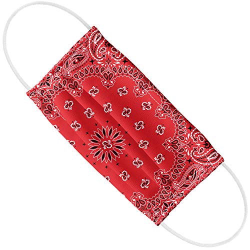 Paisley Red 1-Ply Reusable Face Mask Covering with Adjustable Nose Wire, Unisex
