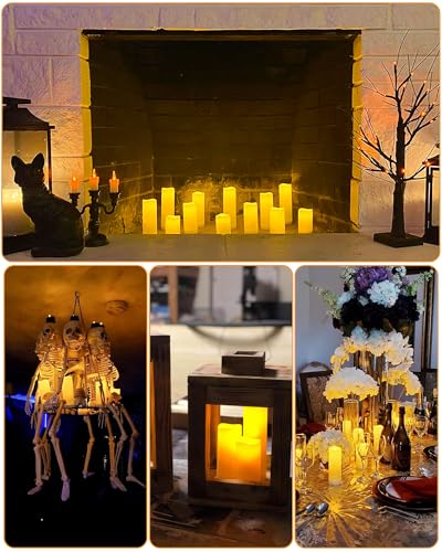 Enido 12 Pc Led Candles Flickering Flameless Candles With Remote & Timer For Romantic Ambiance thumb #2