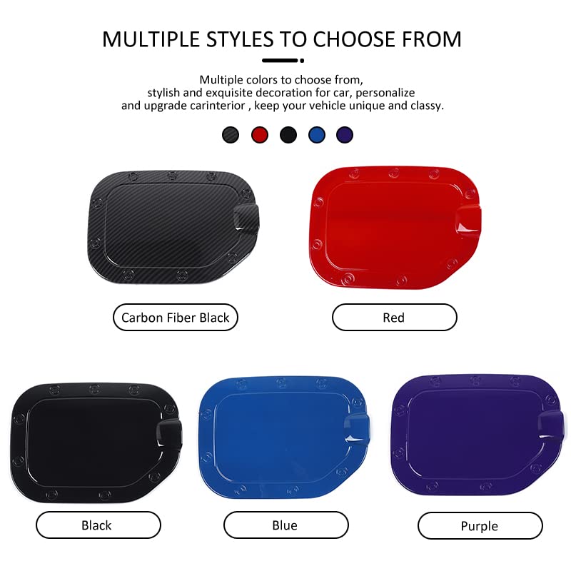 Linskip Fuel Tank Cap Cover Compatible with Ford F150 2021 2022 2023, Sporty Style Gas Door Cover, Exterior Accessories(Black B)