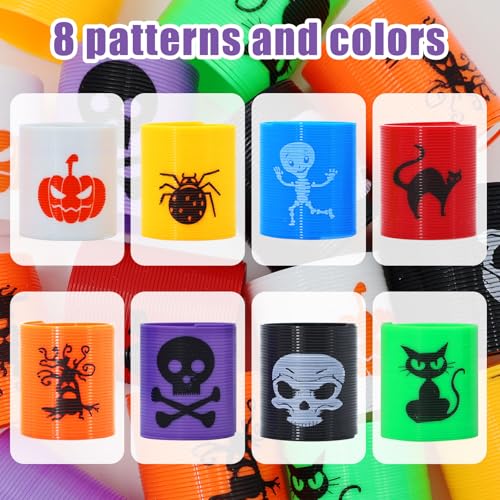 Image of Cocurb 32 Pcs Mini Spring and 32 Pcs Halloween Springs Party Favors for Kids 4-8 - Fun Goodie Bag Stuffers for Birthdays,Classroom Prizes,and Small Toys Presents