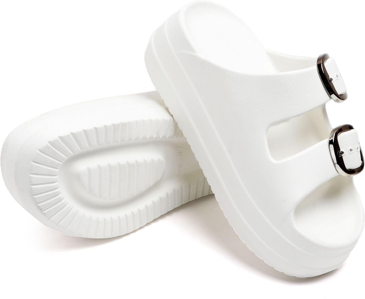 EVA Women Buckle Sliders | Adjustable Double Buckle | Lightweight Cushioned Slip-On | Anti-Skid, Water-Friendly, Quick-Dry-image-43