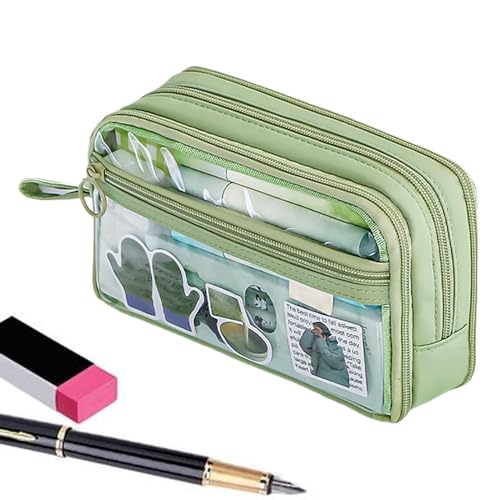 Bolsa de maquillaje transparente, estuche transparente para lápices, bolsa de maquillaje de gran capacidad, bolsa de maquillaje apta para viajes con construcción duradera y resistente para niños