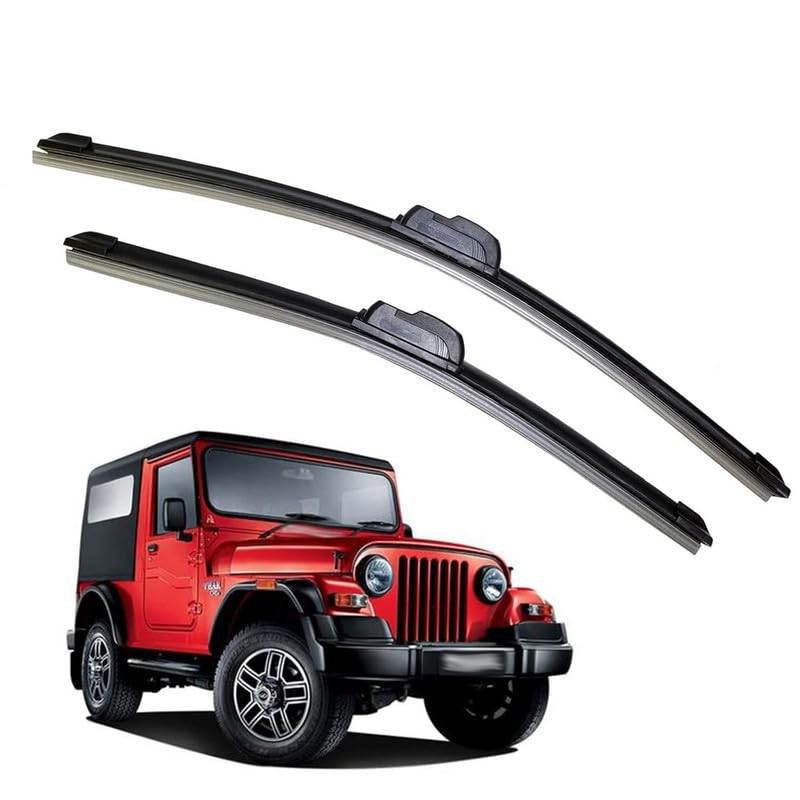 Image of Audio WHeels Perfect Fitting Frameless Windshield 100% Scratch Proof Cleaning Water Repellant Silicon Car Wiper Blades For Equipment Replacement, Set of 2 (D-14 inch & P-14 inch)