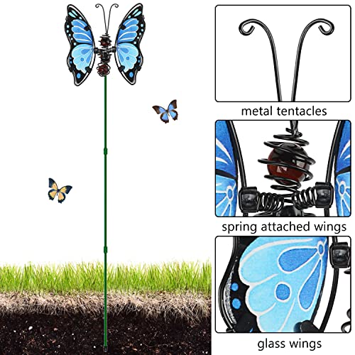 Fave Plus Butterfly Garden Decor Stakes 29 Inch Art Metal Waterproof For Outdoor, Patio, Lawn, Yard Set Of 3 Colorful Butterflies Decorative Ornaments #TOP2