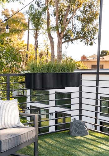 Image of Veradek Demi Series Railing Planter - Round Window Box with Bracket