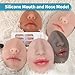 Vnmcry Silicone Nose Mouth Model Soft Flexible Piercing Practice Body Parts Silicone Lips Realistic Face Piercing Model Display (Beige, L-Thick Lip)