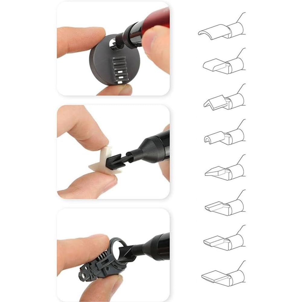 Levigatrice Alternativa, Penna Abrasiva Elettrica USB a Ricarica Rapida Con 8 Testine, per Modellismo Gundam, Strumenti Artigianali Fai Da Te