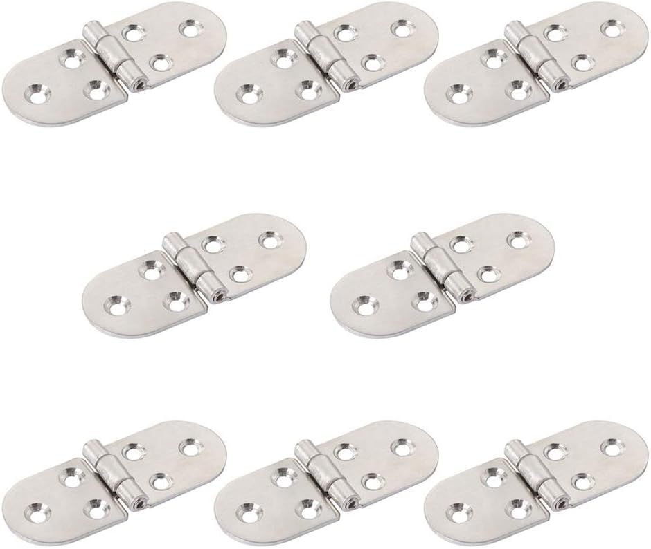 Tiazza 8Pcs Stainless Steel Flip Top Hinges for Folding Furniture Folding Wings, Sewing Machine Table, Computer Desk, Roll-Top Desk Hardware Accessory