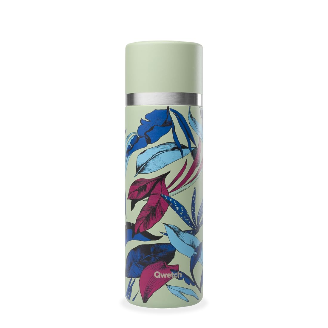 Qwetch - Thermoskanne Edelstahl 750ml Bahia - Isolierflasche & Thermosflasche mit recyceltem Edelstahlbecher - 24h kalt & 12h heiß - Auslaufsicher, BPA-frei & perfekt für Kaffee und Tee